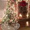 48 In Christmas Tree Skirt Countryside Burlap Tree Skirt White Snowflake Printed Xmas New Year Holiday Decorations Indoor Outdoor